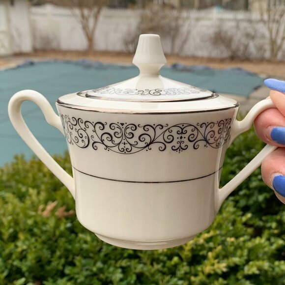 Vtg 70s Noritake Hawthorne 7122 Sugar & Creamer 2pc Set - Picture 4 of 11